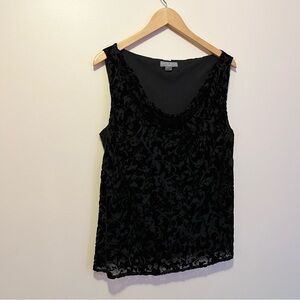 Kate Hill 18W Sleeveless Top Black Burnout Velvet Goth Whimsigoth Romantic